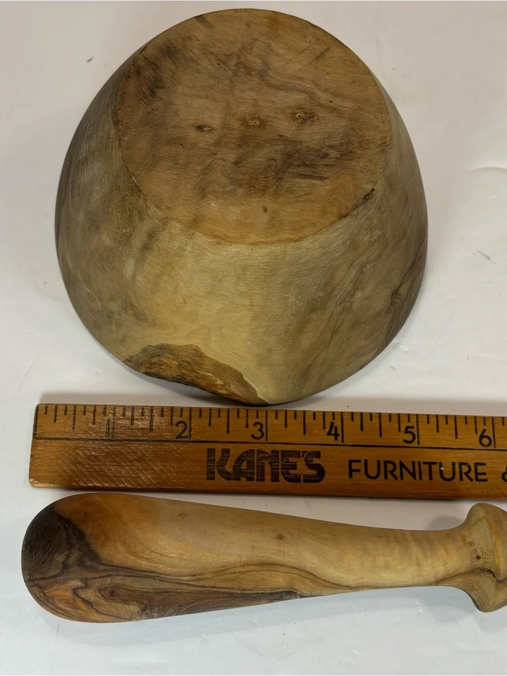 Vintage Wooden Mortar and Pestle Kitchen Tool Decor Farmhouse Natural Wood 5”
